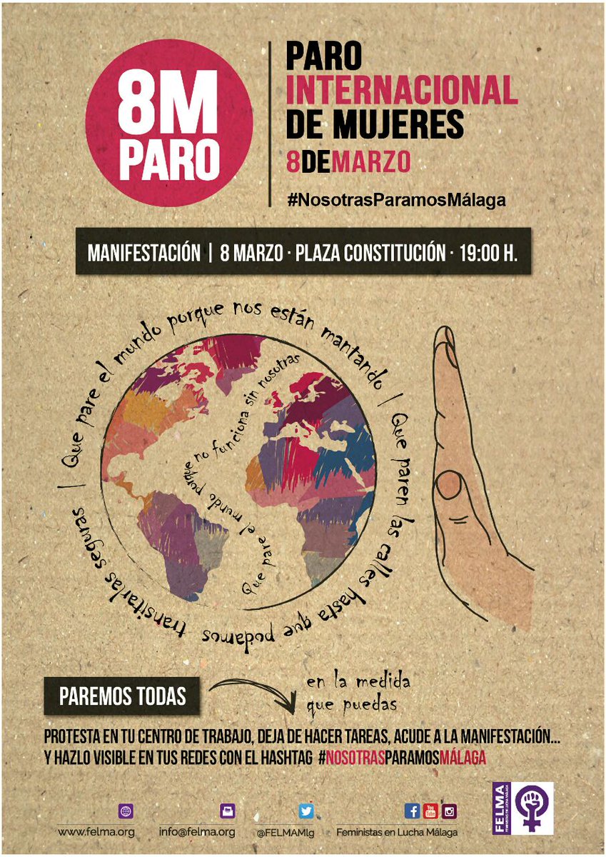 Zhoent's tweet photo. Si nuestras vidas no valen,
produzcan sin nosotras.
#8M 
#NosotrasParamosMálaga 
#FELMA
#ParoInternacionalMujeres https://t.co/q0sIQowFa0