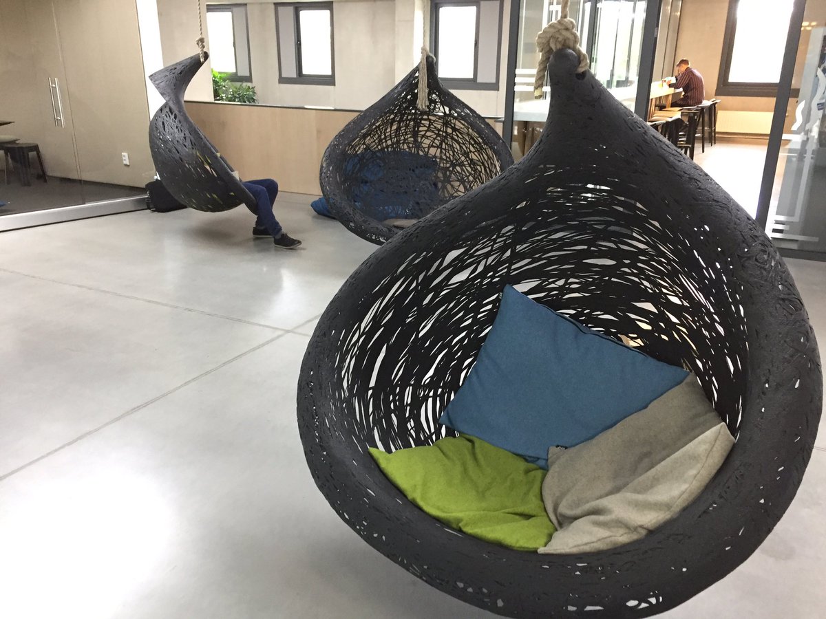 MaffamFreeform's tweet photo. Maffam hanging chairs at University of Latvia. #Maffam #Hammock #Hangingchair https://t.co/b5zdOKIq1e