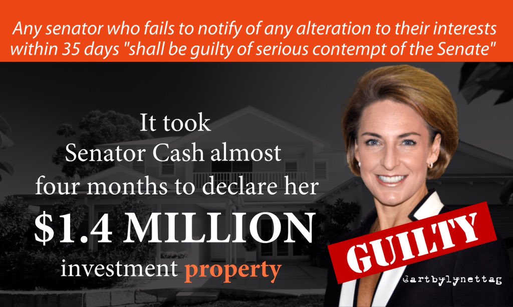 artbylynettag's tweet image. Michaelia Cash, who encouraged penalty rate cuts forgets she bought a $1.4m invest prop  #auspol #abc730 #thedrum