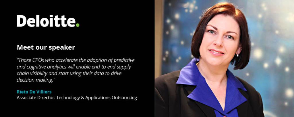 DeloitteSA's tweet photo. Rieta De Villiers talks about RPA and procurement for 2017 #CPORoundtable https://t.co/1EfSe1XB8R