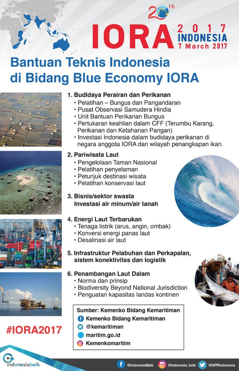 bumn_idn's tweet image. Begini bantuan teknis Indonesia di bidang blue economy pada #IORA2017.