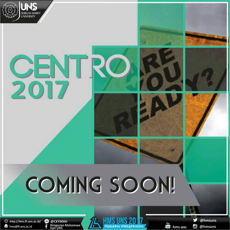[COMING SOON CENTRO 2017]

Open recruitment Civil Engineering Troops  (CENTRO) periode 2017
Bagi kalian angkatan 2016 siapkan diri kalian!
