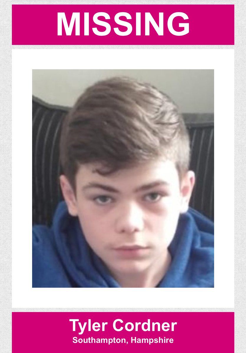 doglab's tweet image. It takes 3.2sec to retweet and help find missing Tyler cordner 13 years old missing from #Southampton last seen on the 26/2 call 116 000