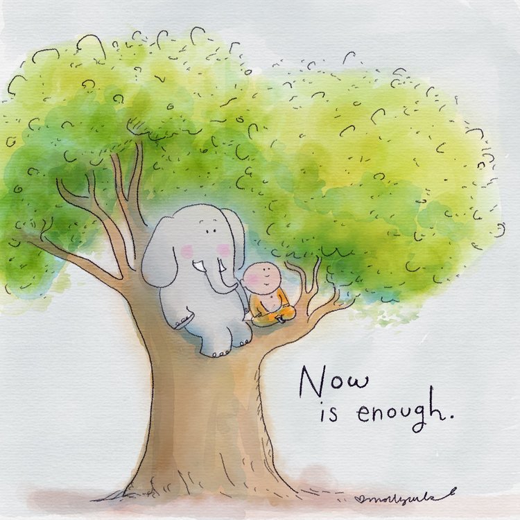 #Now is enough. #JoyTrain #Mindfullness #Joy #Love #Presence   RT @AsanaHealth @BuddhaDoodles