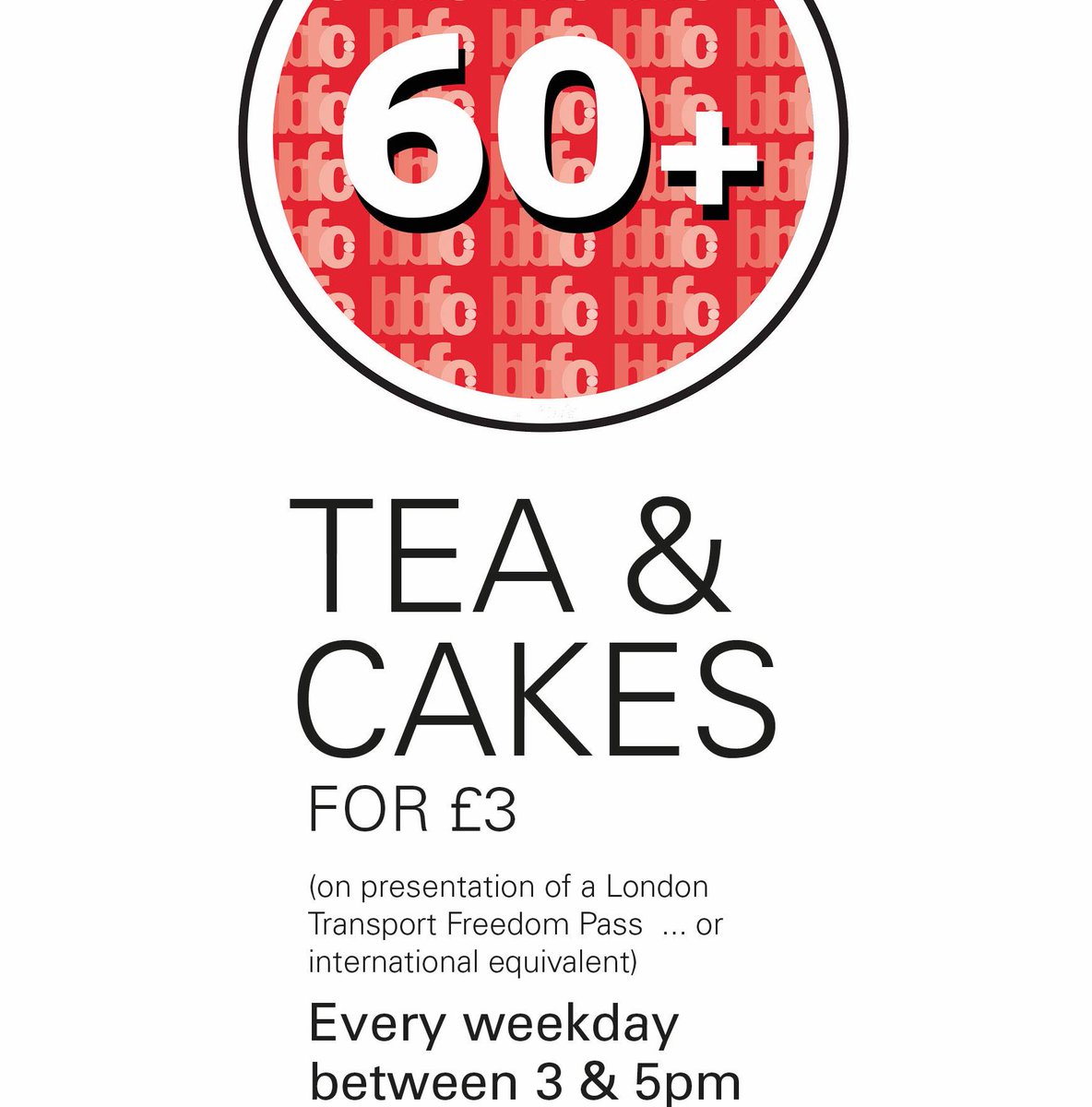 Our tea time OAP offer starts today. Don't forget your ID ...
