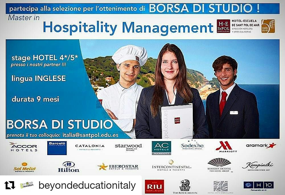 °°GOOD NEWS°°BORSA DI STUDIO per #Master II livello in #hospitality #Management #turismo #manager 🌏📚 contattaci italia@euht-santpol.org