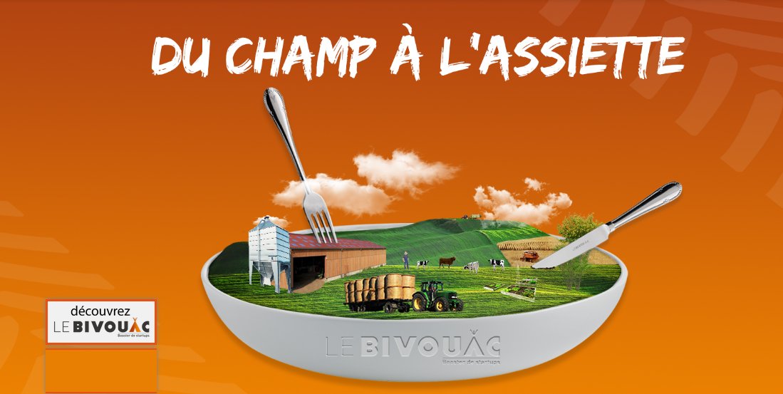 Popotes_'s tweet photo. "Du champ à l'assiette" @lebivouac_ rapproche #startups et filière #agricole Candidature jusqu'au 17/03 #AgriTech 
https://t.co/egL4301Dw5 https://t.co/hJVNtguchC