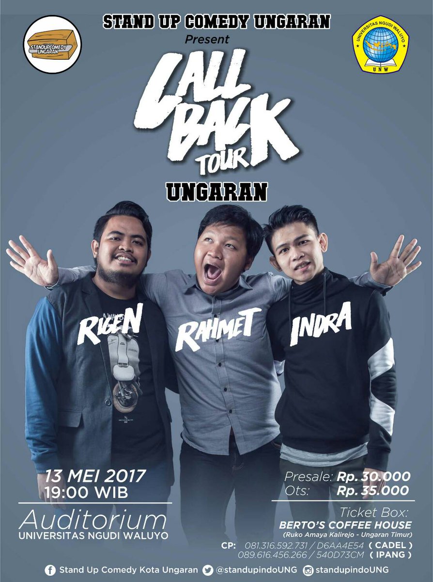 Mumpung presale masih ready, silahkan di beli. Karna kalo presale sold, kita nggak jual OTS. Yuk.. Yuk!! #CALLBACK #CALLBACKTour #UNGARAN