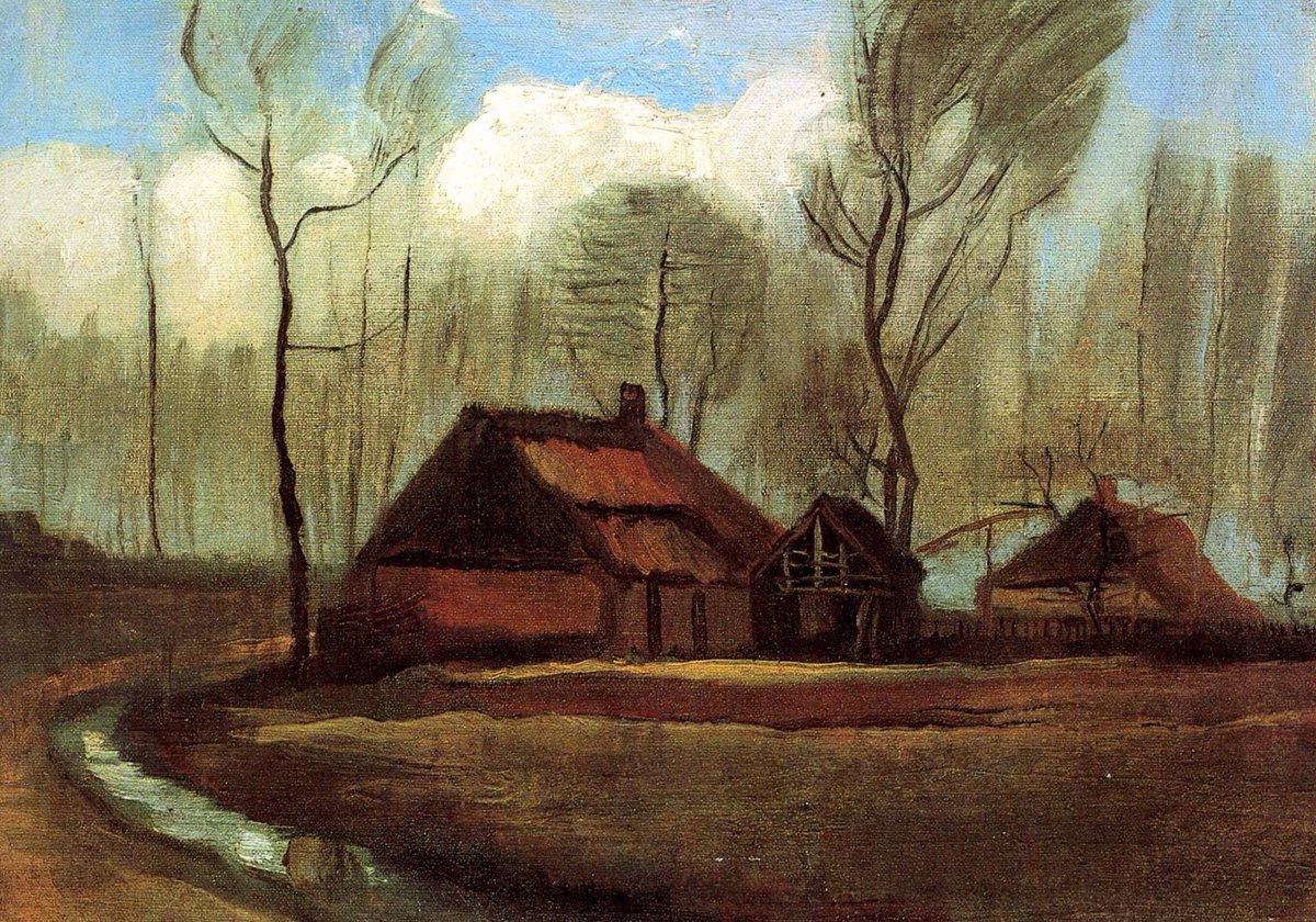 Vincent van Gogh 'The Farmhouse' #landscape #painting