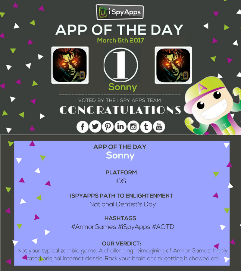 iSpyAppTravel's tweet photo. SONNY by @ArmorGames is our #AppOfTheDay! The challenging online cult classic played over 30 MILLION times has been remade for iOS! #AOTD https://t.co/TQSf05Kb93