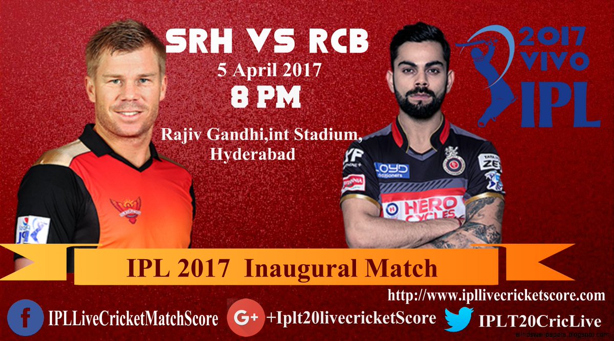 IPLT20CricLive's tweet photo. The First inaugural Match of #IPL2017 at Rajiv Gandhi Int. Stadium,Hyderabad. Here is the Team List https://t.co/YVEkhR55sa #SHvRCB https://t.co/eN9AExXf1v