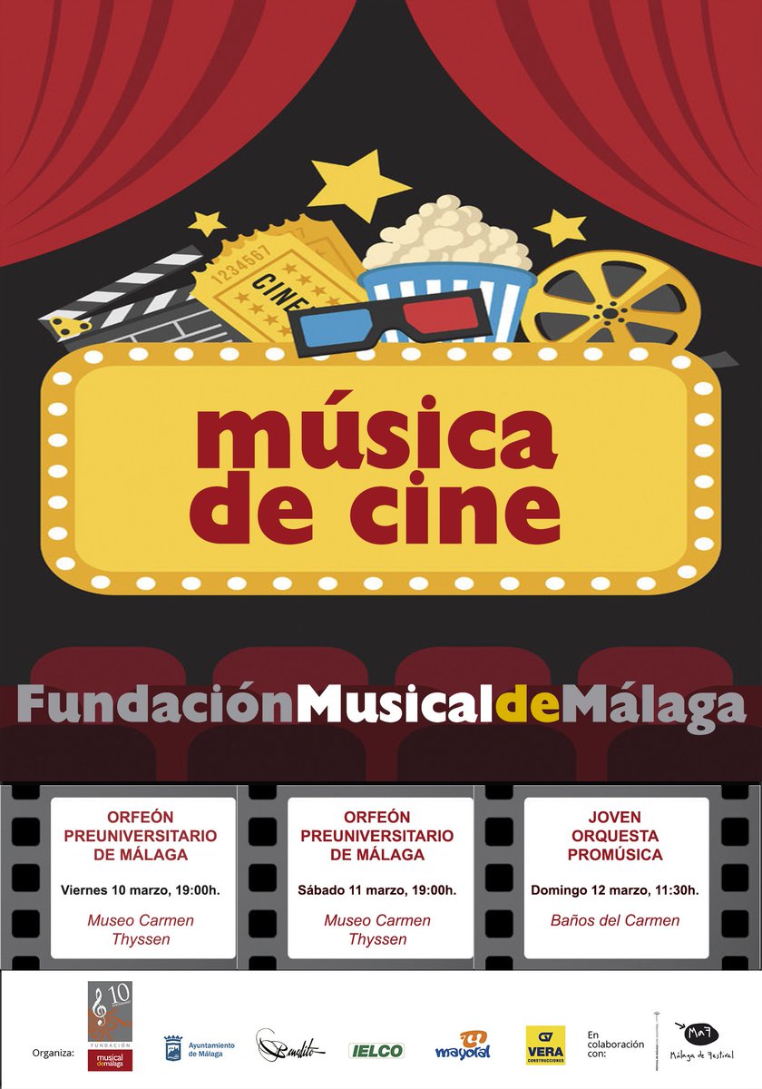FMusicalMalaga's tweet photo. Preparados para los conciertos #MusicadeCine en el @MAFmalaga  con @OrfeonPreUniv  y @OrquestaProm  Toma nota, entrada libre. Este finde https://t.co/g9eIqzQMmo