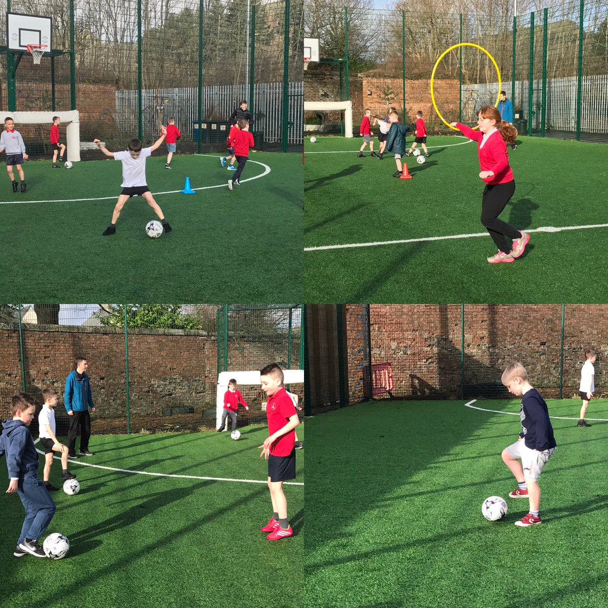 P4 enjoyed working with <a href="/SPTA_HighSchool/">St Peter the Apostle</a> this morning! They learned some new techniques and improved on their ball skills 👍🏼 well done guys!