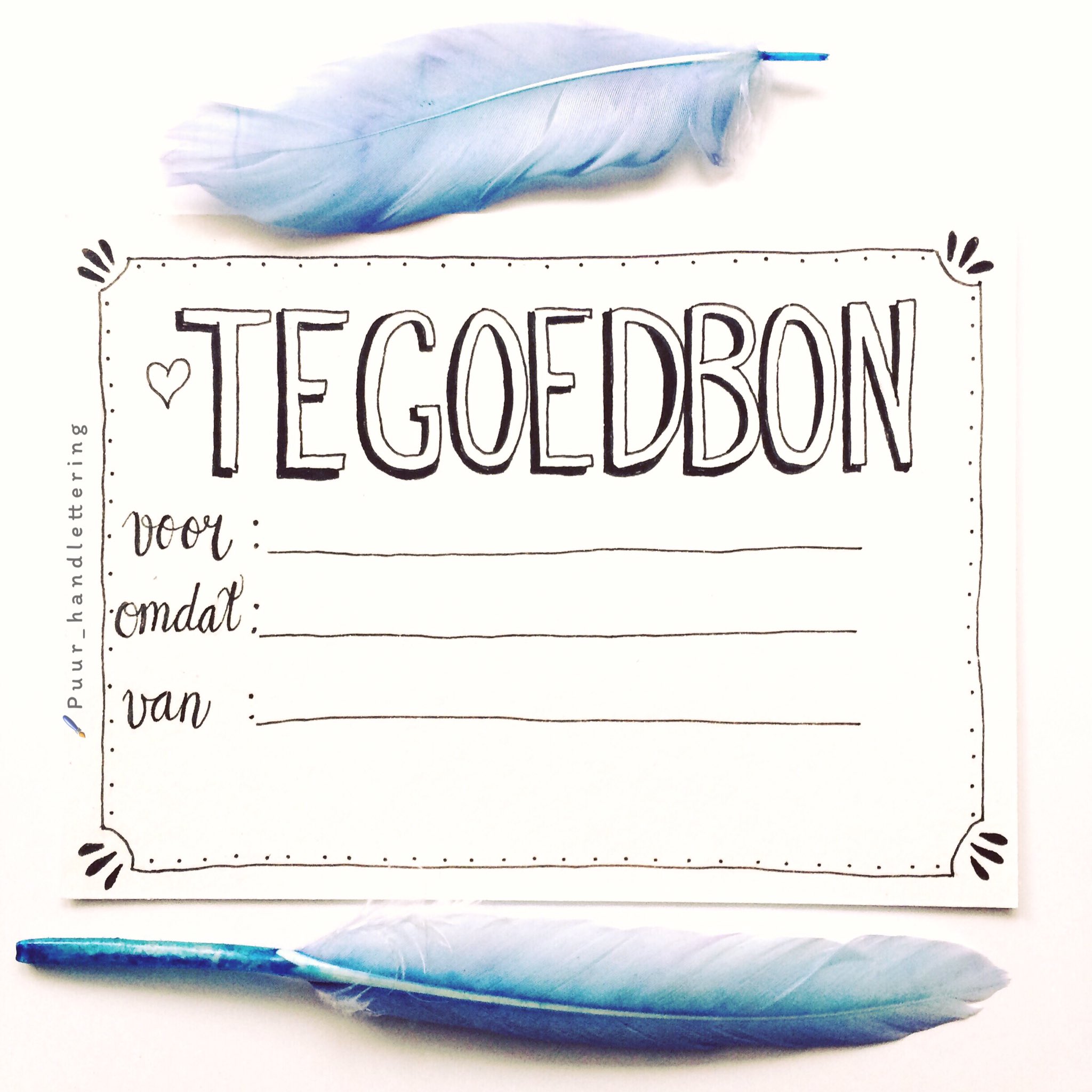 Puur Handlettering on Twitter: "Zelf een #tegoedbon gemaakt. #paperfuel
