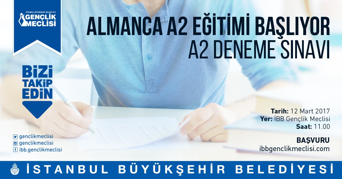 GenclikModeli's tweet image. Almanca A2 Eğitimi başlıyor! 
Bilgi ve başvuru için:
facebook.com/events/1356034…
#İBB #GençlikMeclisi #UGEA #Almanca #A2 #Eğitim
