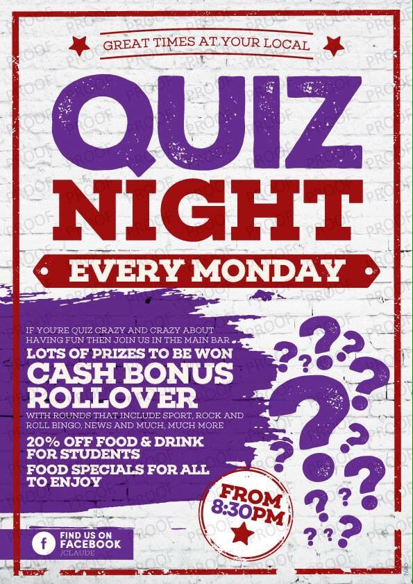 Tonight we launch our rock and roll bingo from 8:30pm with a cash bonus roll over!! 20% off for students