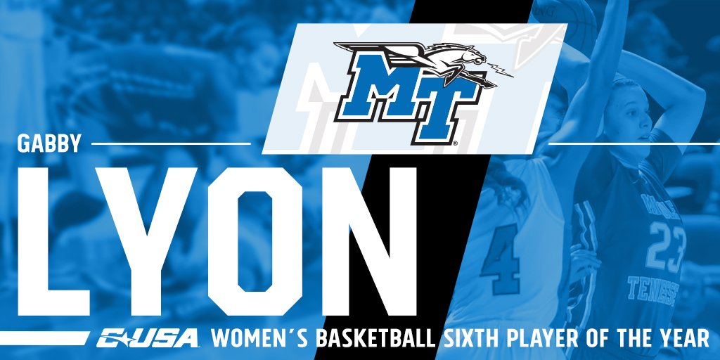 Conference USA (@conferenceusa) on Twitter photo 🏀📢: Congratulations to <a href="/MT_WBB/">Middle Tennessee Women's Basketball</a>'s Gabby Lyon, 2017 #CUSAWBK Sixth Player of the Year! 🏀📢: Congratulations to <a href="/MT_WBB/">Middle Tennessee Women's Basketball</a>'s Gabby Lyon, 2017 #CUSAWBK Sixth Player of the Year!