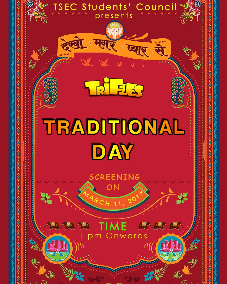 tsectrifles's tweet image. Entry by RSVP on the following link. Stay tuned for more!

insider.in/traditional-da…

#AbNahiTohKab 
#TraditionalDay
#TSECStudentsCouncil