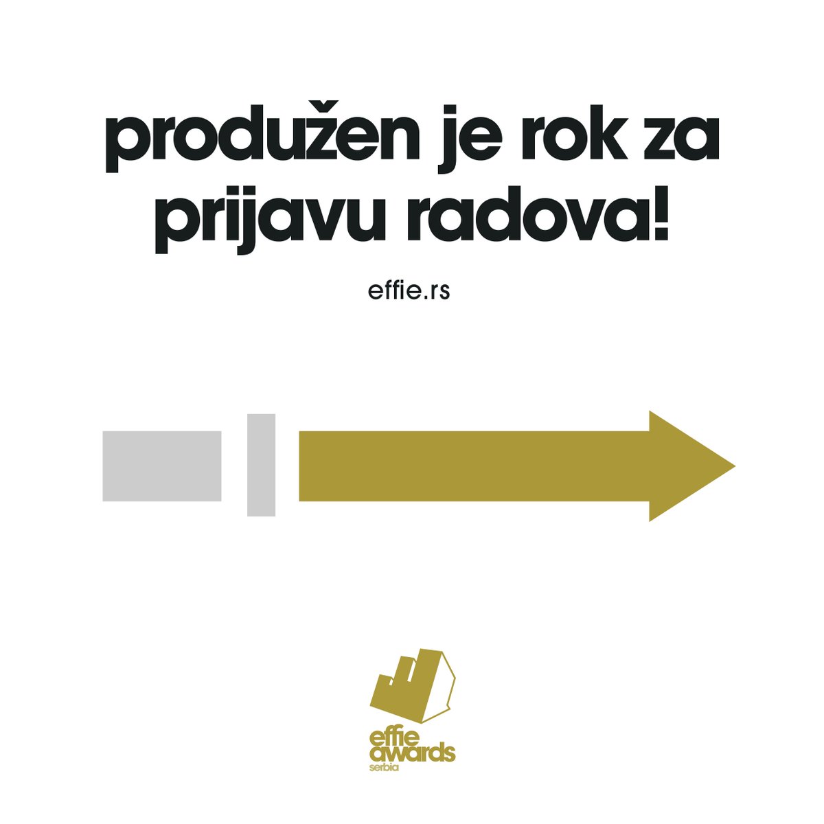 Rok za prijavu radova za #EffieAwards Serbia 2017 produžen je do 24. marta! Više informacija na effie.rs/kako-se-prijav…