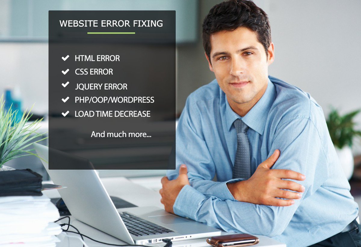 Kimberly_Ruck's tweet photo. Fixing your #html,#css,#jquery,#php,#oop,#wordpress #error start from $5.Buy from #Fiverr https://t.co/b6I1WdLQZx    #error_fixing #solving https://t.co/rdbyC7e2PC