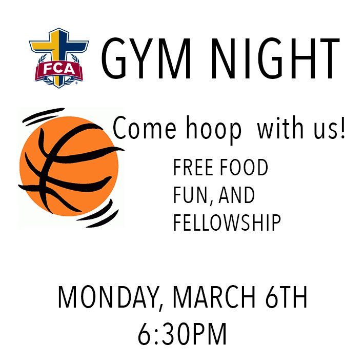 WphsF's tweet photo. FCA tonight in the gym!! Free food and an awesome message! Bring your friends🏀⚽️🏉🎾⚾️🙌🏻 https://t.co/aBSDzXYh1S