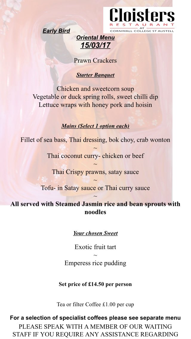 Cloisters Restaurant tweet media