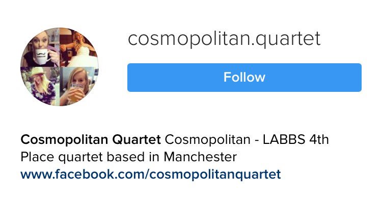 cosmo_quartet's tweet image. Cosmo are now on Instagram! Give us a follow we&apos;re &quot;cosmopolitan.quartet&quot;