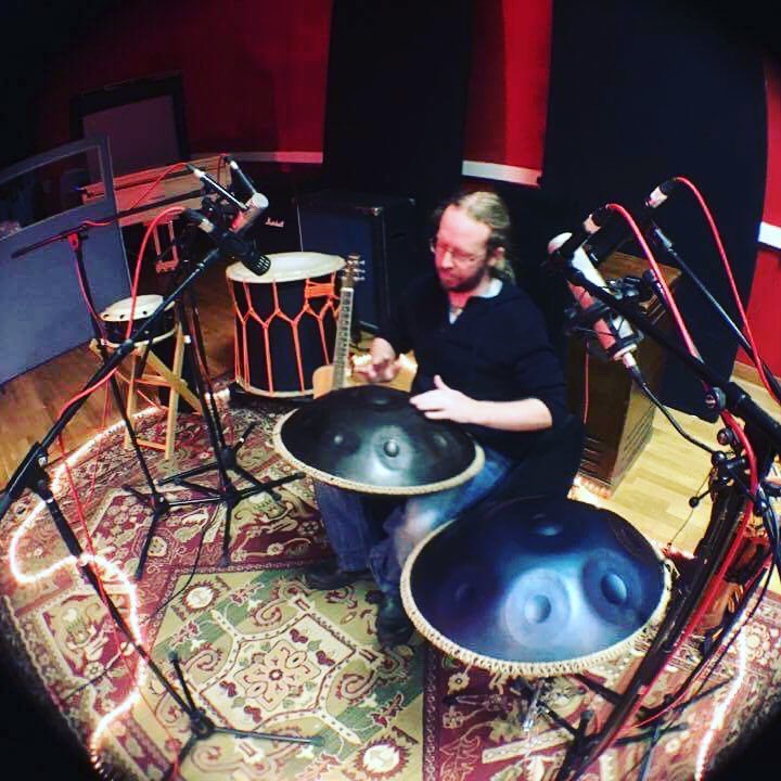 Mic shoot-out on the handpans with the talented Mr Lyndon in the studio today #handpans #taiko #rode