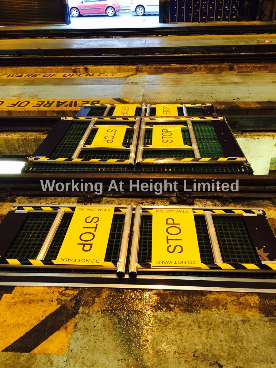 WAHLTD's tweet photo. Train Depot Pit Bridging Boards with a difference. Folding guardrails. #safety #workplacesafety #pitboards #trainsafety #depotsafety https://t.co/9b8tM5kERA