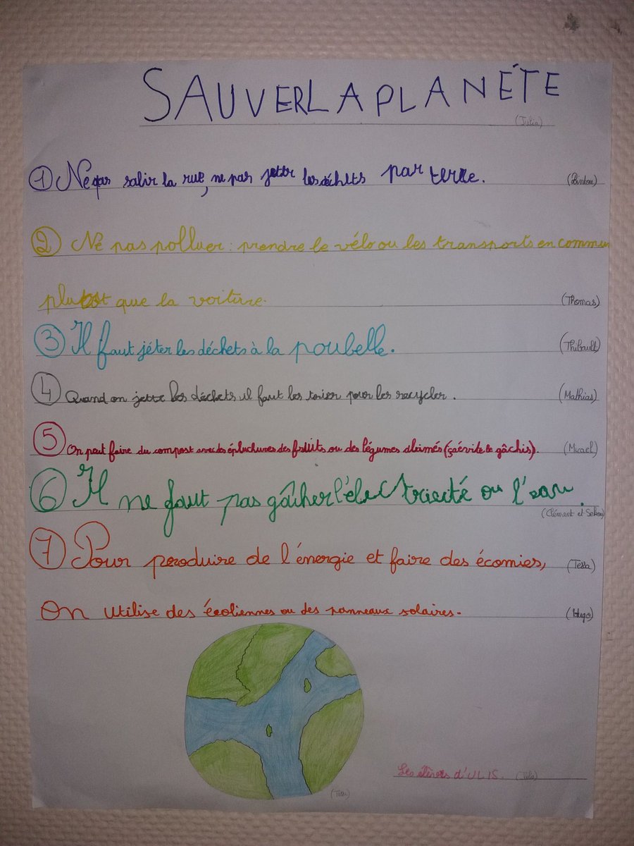 ULIS_Plateau's tweet photo. @EMCpartageons Nous avons fini de mettre au propre notre charte sur l'environnement. Tout le monde a participé! #EcoleÉcocitoyenne https://t.co/kfDFlunWzN