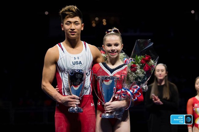 gymnastics's tweet photo. How @Yul_Shin0122 and @raganesmith2000 swung to their American Cup titles: https://t.co/75eR8fYA3j #ATTAC2017 #Gymnastics https://t.co/GE90oDCH18