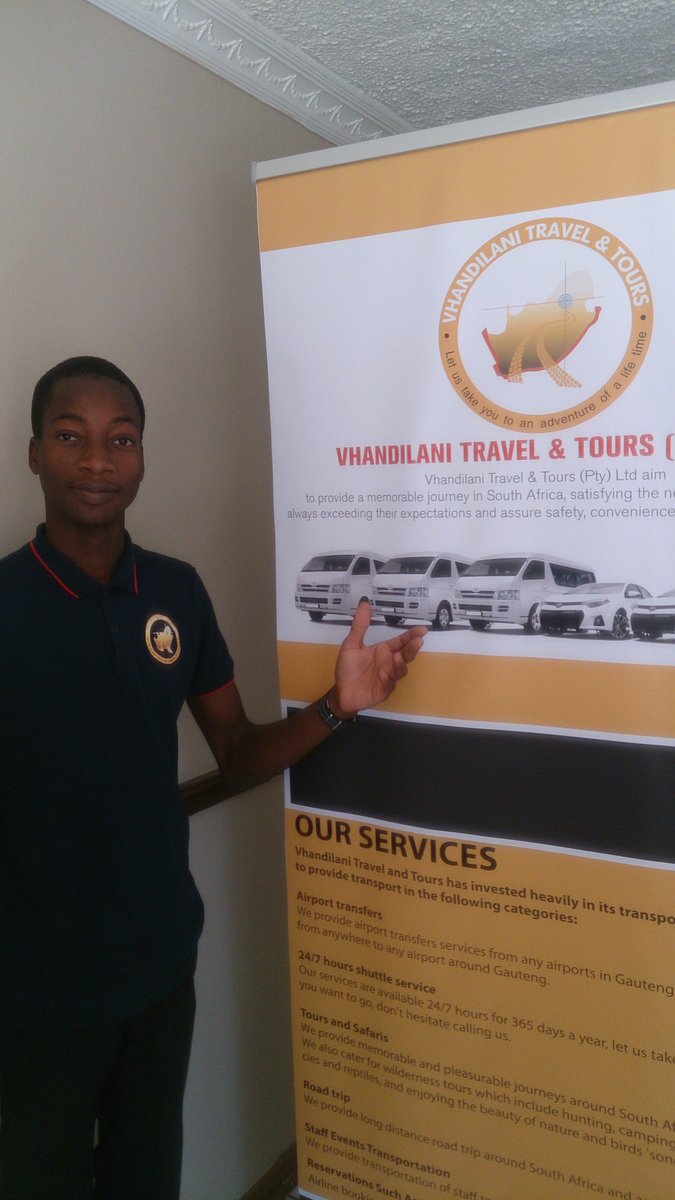 Vhandilanitrav1's tweet photo. #HulisaniNthungeni
Owner and founder of VTT, he started VTT with the passion for travelling and with an aim of job creation.
#waytogoMrCEO https://t.co/leZIrEXHlJ