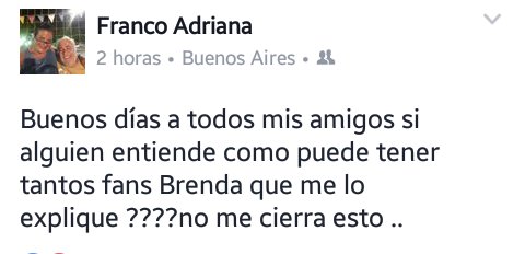 BrennMiBeba's tweet photo. La mamá de Paula Hablando de Brenda en las redes sociales! Por favor.TIENE GENTE QUERIDA!Y acá está la gente que la apoya.Vergüenza. https://t.co/WqnYFRc24J