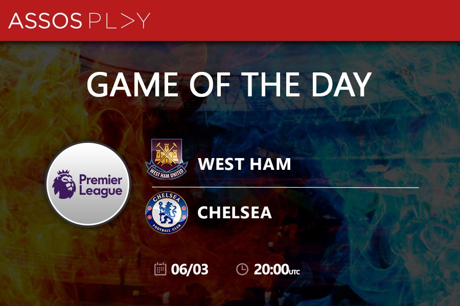 Assosplay's tweet photo. 🏆 #PremierLeague 
⚽ West Ham vs Chelsea
📅 Monday, 6th of March
🔝 Over 2,5 @ 1.80
🎯 https://t.co/HG6waILNvI https://t.co/C3PskbYXKu