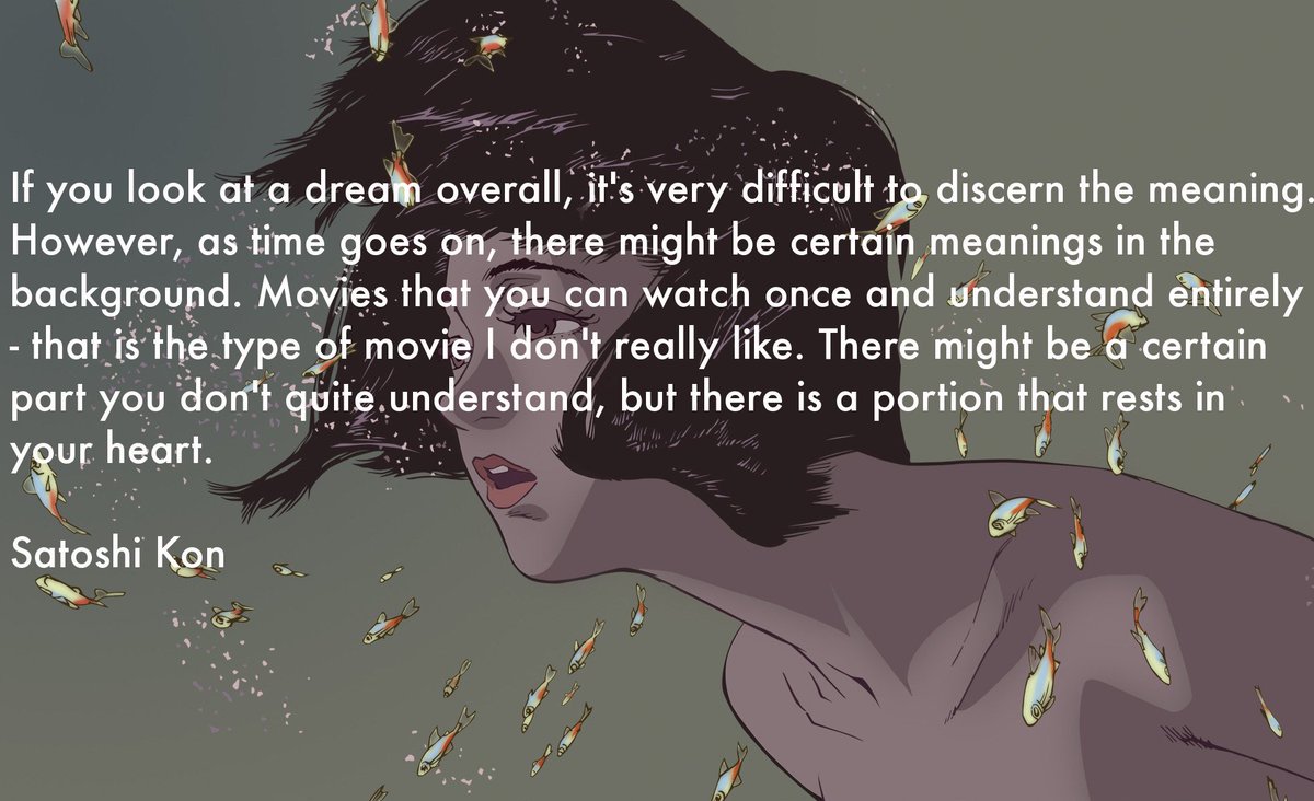 Rachael Nisbet On Twitter A Great Quote From Perfect Blue Director Satoshi Kon On Dream Like Films That Require Repeat Viewings Rachael Nisbet On Twitter A Great Quote From Perfect Blue Director Satoshi Kon On Dream Like Films That Require Repeat Viewings