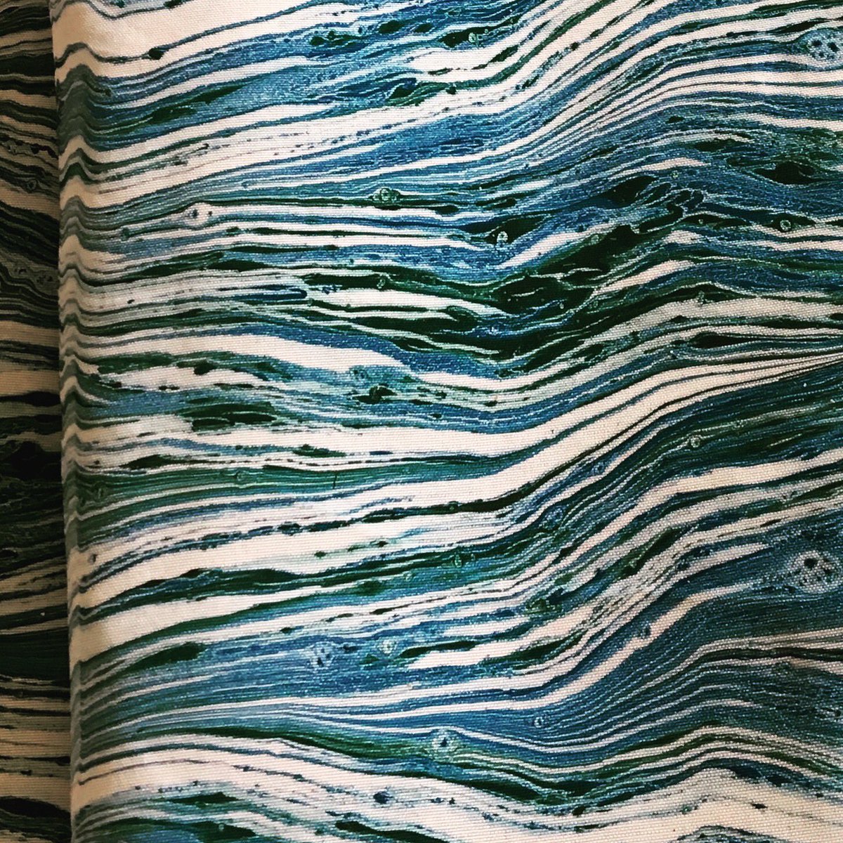 Some marbled silk for today's #marbledmonday More marbled textiles to come over next few weeks. #handmarbled
