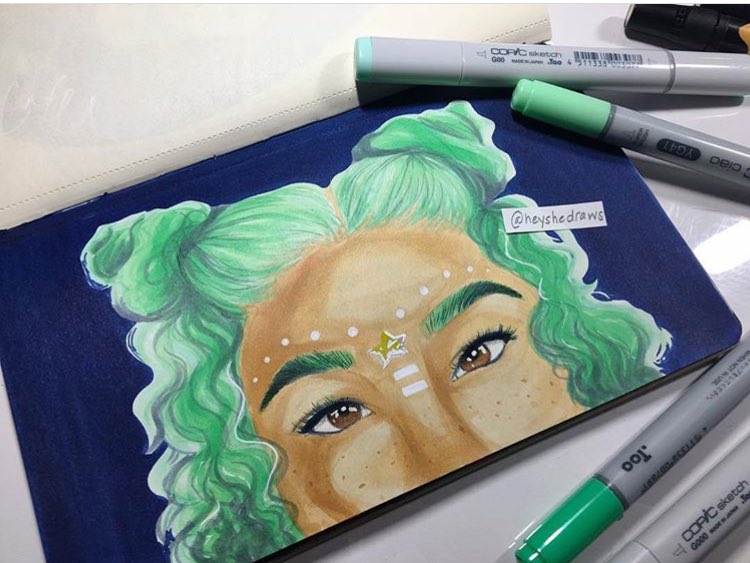 heyshedraws's tweet photo. Definitely going to create a painting of this! ☺️💚

#heyshedraws #rt #art #blackartists #illhueminati #blkcreatives #copic #copicart https://t.co/ZDDnQMODbj