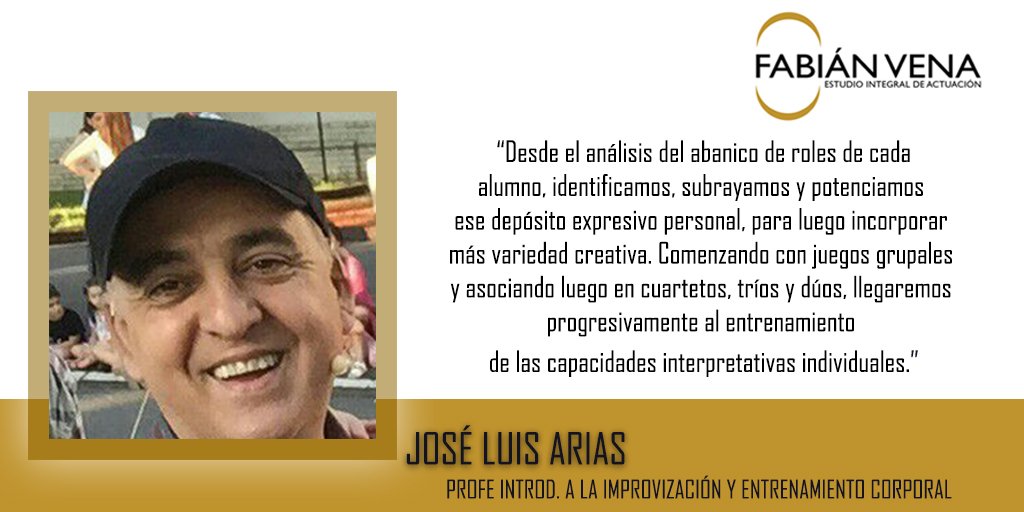 Conocé a #JoséLuisArias nuestro profe de #improvización y #entrenamientocorporal <a href="/fvenaestudio/">Fabian Vena Estudio</a> 
#actuación #teatro #FabiánVena #stanislavski