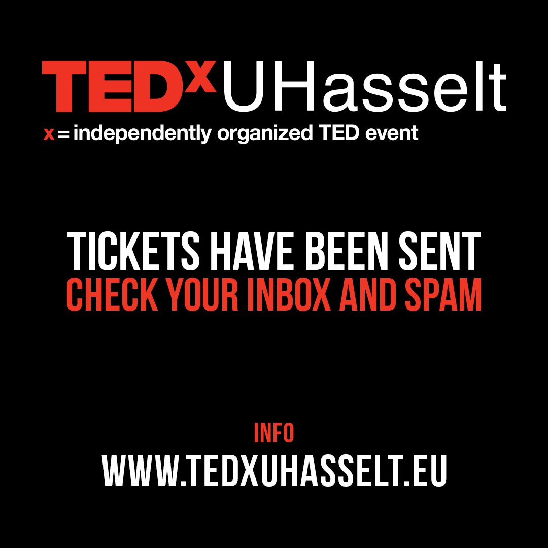 We want to thank everyone who applied for a #TEDxUHasselt2017 ticket! We have sent emails notifying you of the outcome of your application.