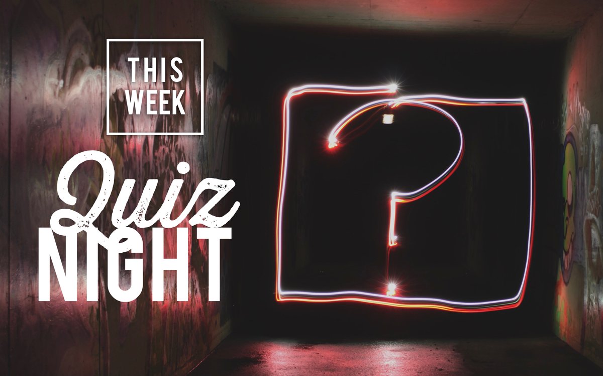 We'll be in teams this week to see who can claim the title of quiz champion! See you there 7:30-9:30 with open cafe!