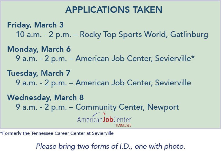 Did you lose your job because of the Gatlinburg wildfires? Come apply - you don't have to live in Sevier County #NDLGrant