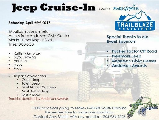 puckerfactoroff's tweet photo. Put on your calendar now! For a wonderful cause! #jeep #jeeplife #southeastjeepers  #itsajeepthing #wrangler #jeepnation #jeepfreak #jeepher https://t.co/wu2X0lj1xP