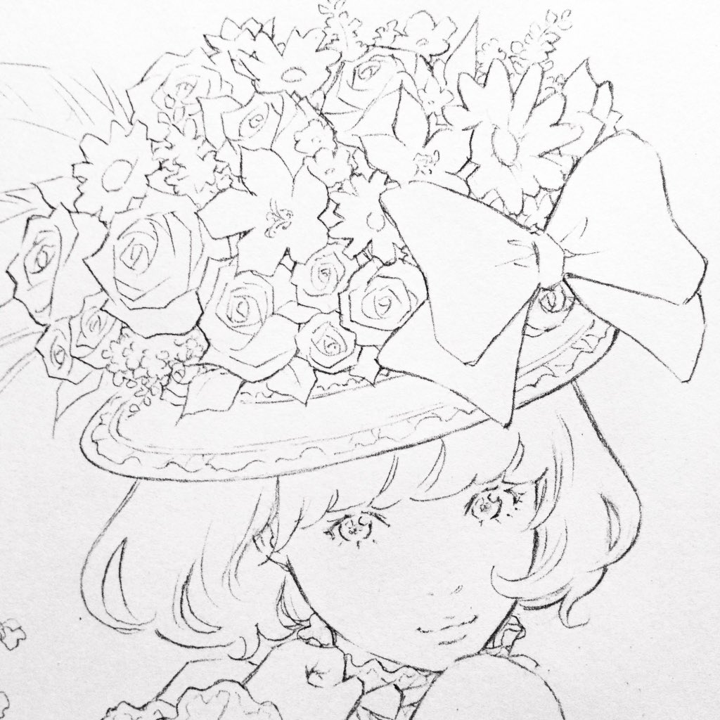 「下絵→着彩までの流れ。30周年に相応しく、できるだけ沢山の種類のコピックを使用し」|窪之内 Eisaku 英策のイラスト