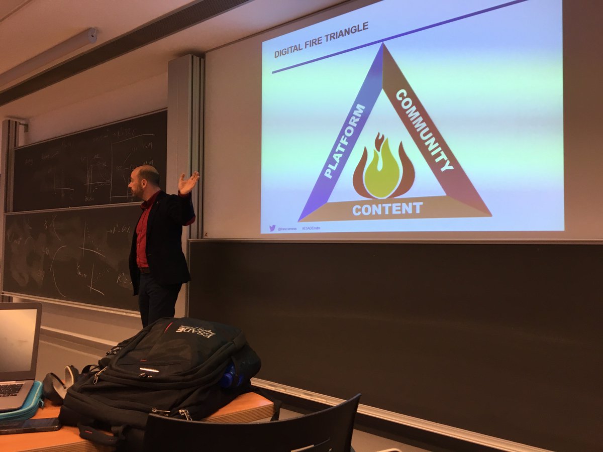 jesteve04's tweet photo. To be able to spread a message on the internet today you need three elements:

1. Platform
2. Community 
3. Contrent

#ESADEmdm https://t.co/35VWF4cbg4