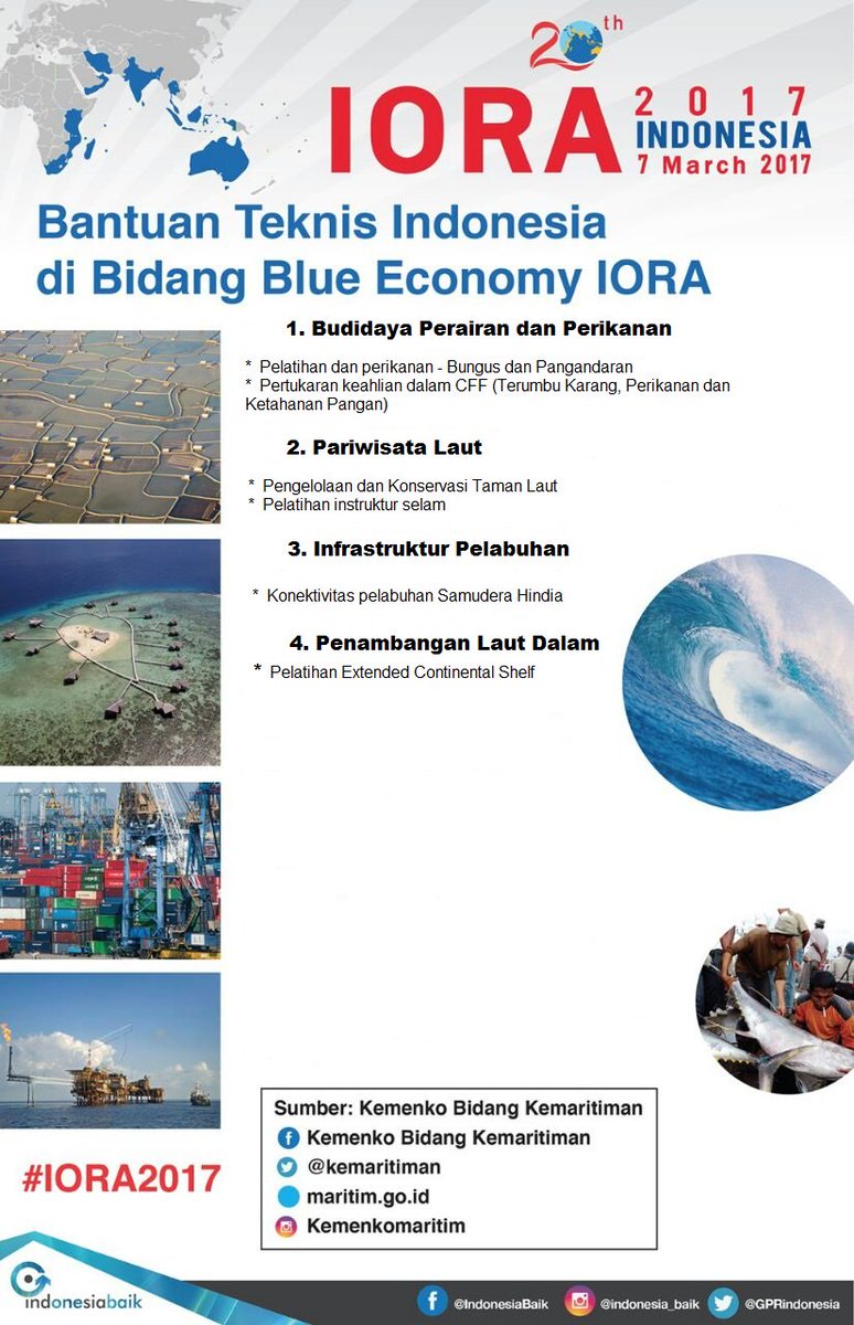 KemenkoInfra's tweet image. Dlm Bidang Blue Economy, RI juga tawarkan bbrp bantuan teknis ke negara anggota #iora2017