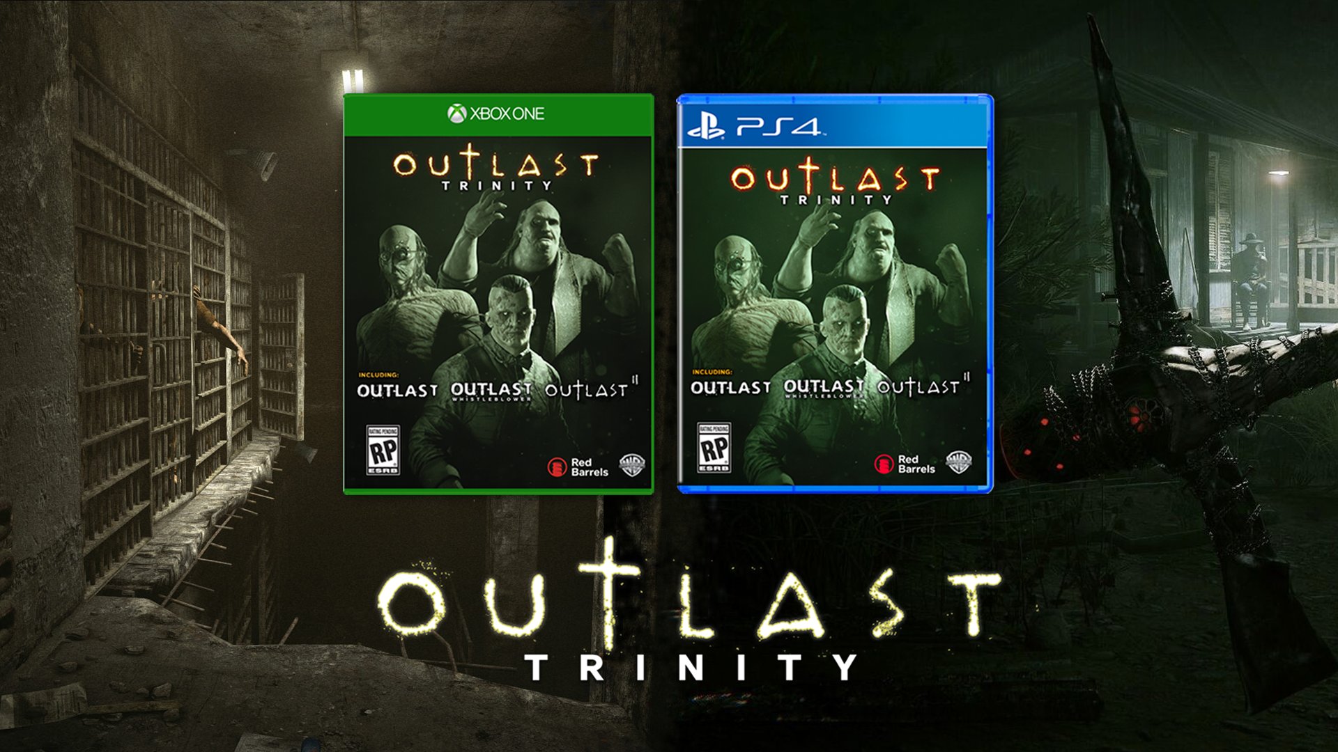 indendørs delikat sejr Red Barrels on Twitter: "Outlast Trinity, a physical collection of the  Outlast series will also be available April 25th for Playstation 4 and XBOX  One. https://t.co/OJRYjtN2Nu" / Twitter