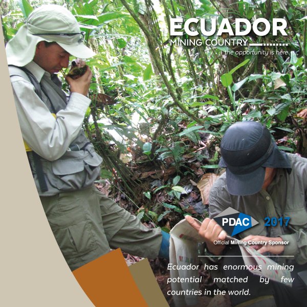 IIGE_Ec's tweet photo. We have great opportunities for mining investment. Visit Ecuador Day at north building #205D #PDAC2017. #Ecuadorminingcountry https://t.co/79iZOzzpaw