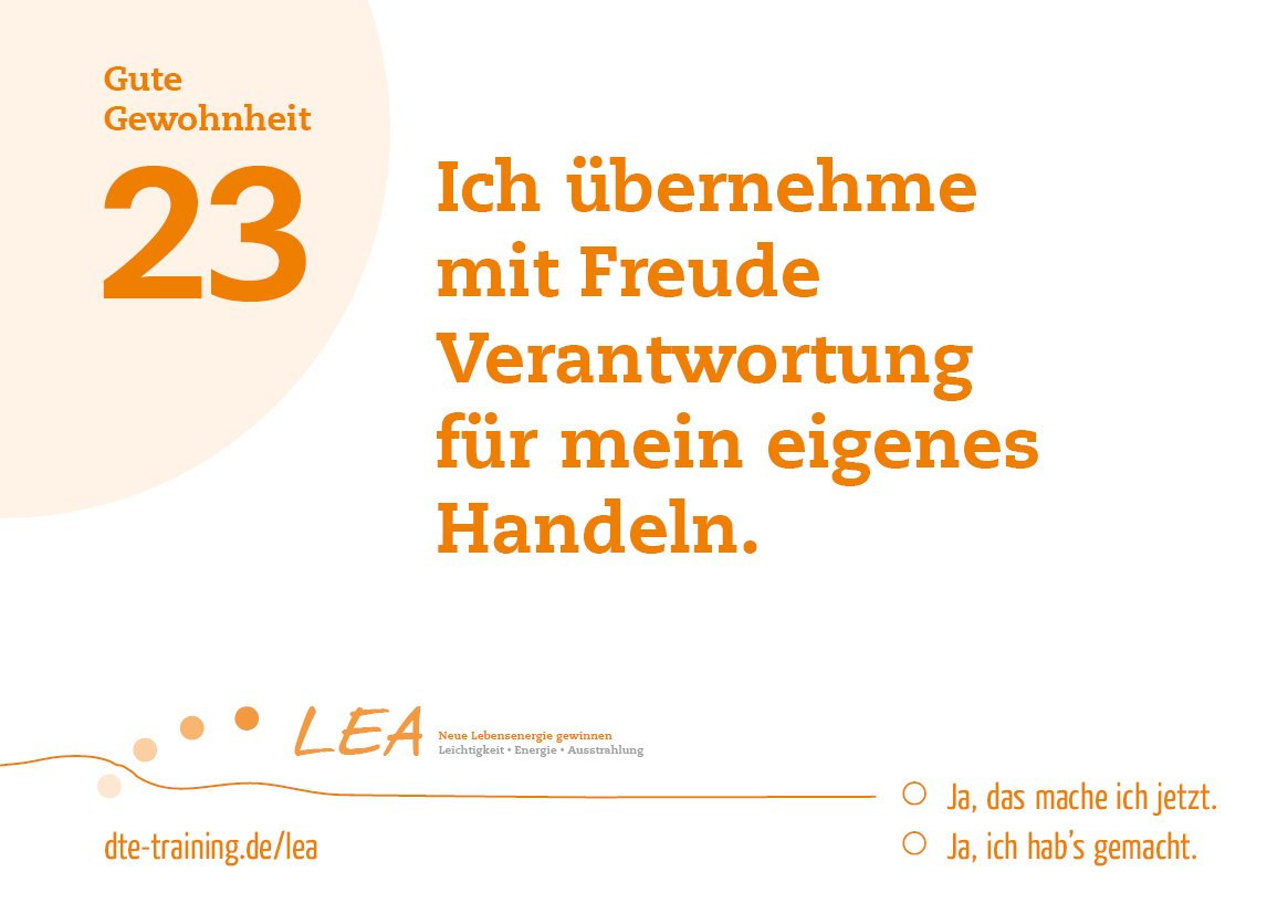 DtEVerlag's tweet image. Der LEA-Minikurs Tag 23 – Fröhlich verantwortlich

#inspiriertleben #DowntoEarth #LEAtraining #Fastenzeit2017
dte-training.de/lea