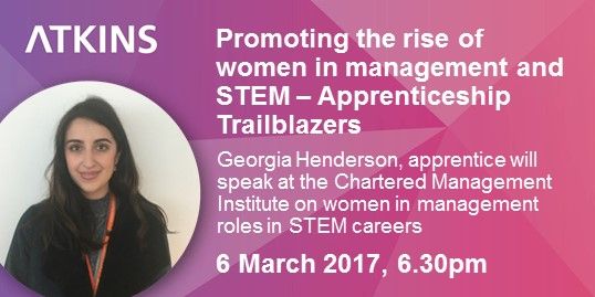 Georgia Henderson will speak at <a href="/cmi_managers/">CMI</a> tonight on apprenticeships being key to support women in management #missingmiddle #NAW2017