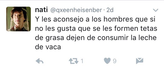 Y les aconsejo a los hombres que si no les gusta que se les formen tetas de grasa dejen de consumir la leche de vaca